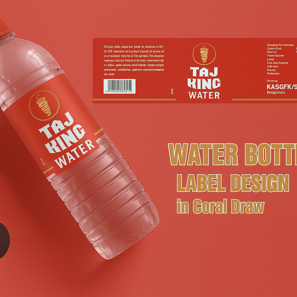 Taj King custom-labelled bottled water design